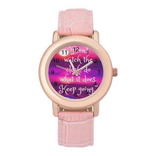 Ladies Motivational Watch with PU Leather Band